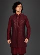 Stylish Wine Color Nehru Jacket Set